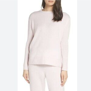 Something Navy Cashmere Silk Crewneck Sweater Blush Pink Beige Luxury